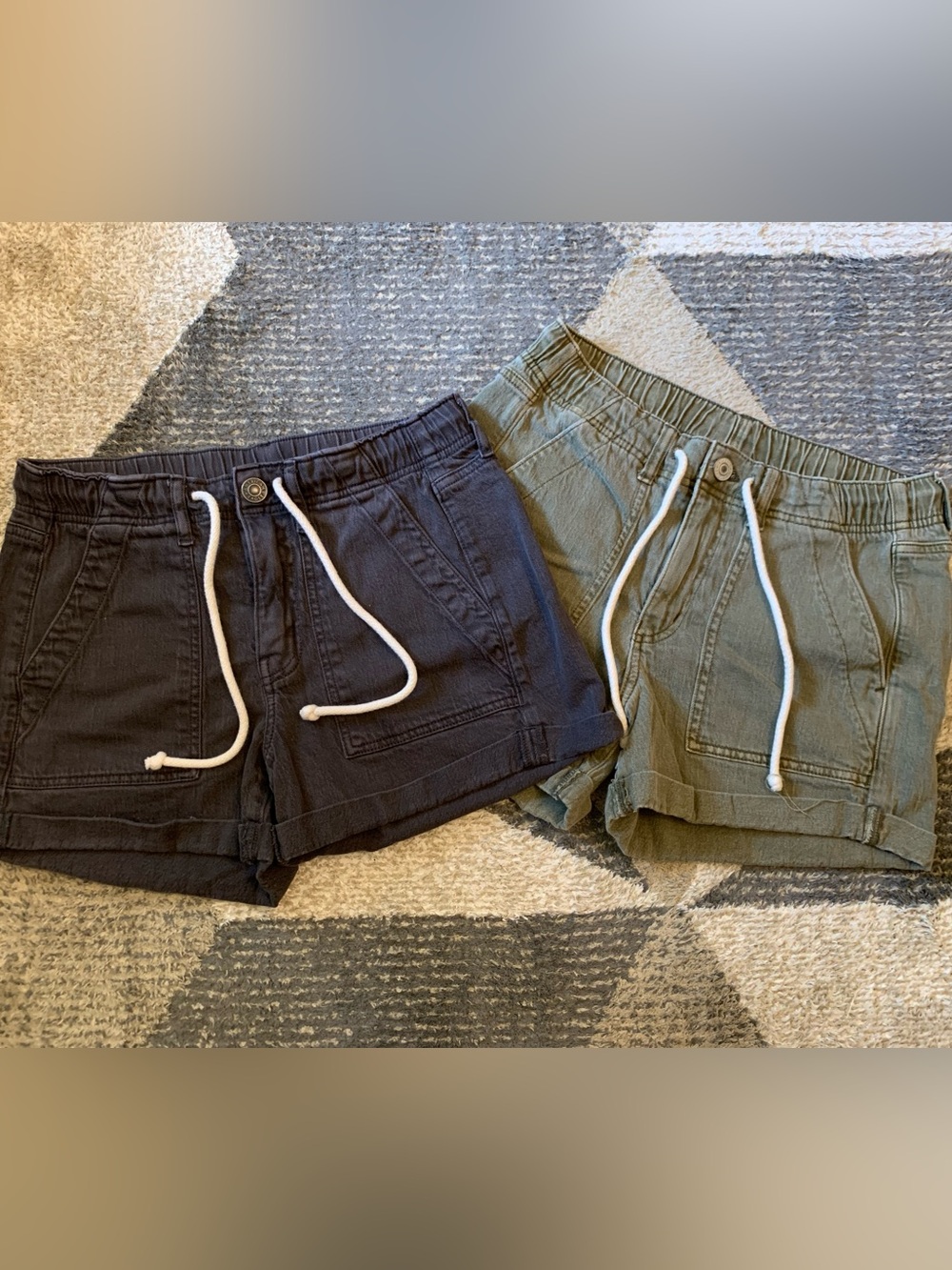 AMERICAN EAGLE - Women’s Drawstring Utility Shorts Black & Olive Bundle Deal
